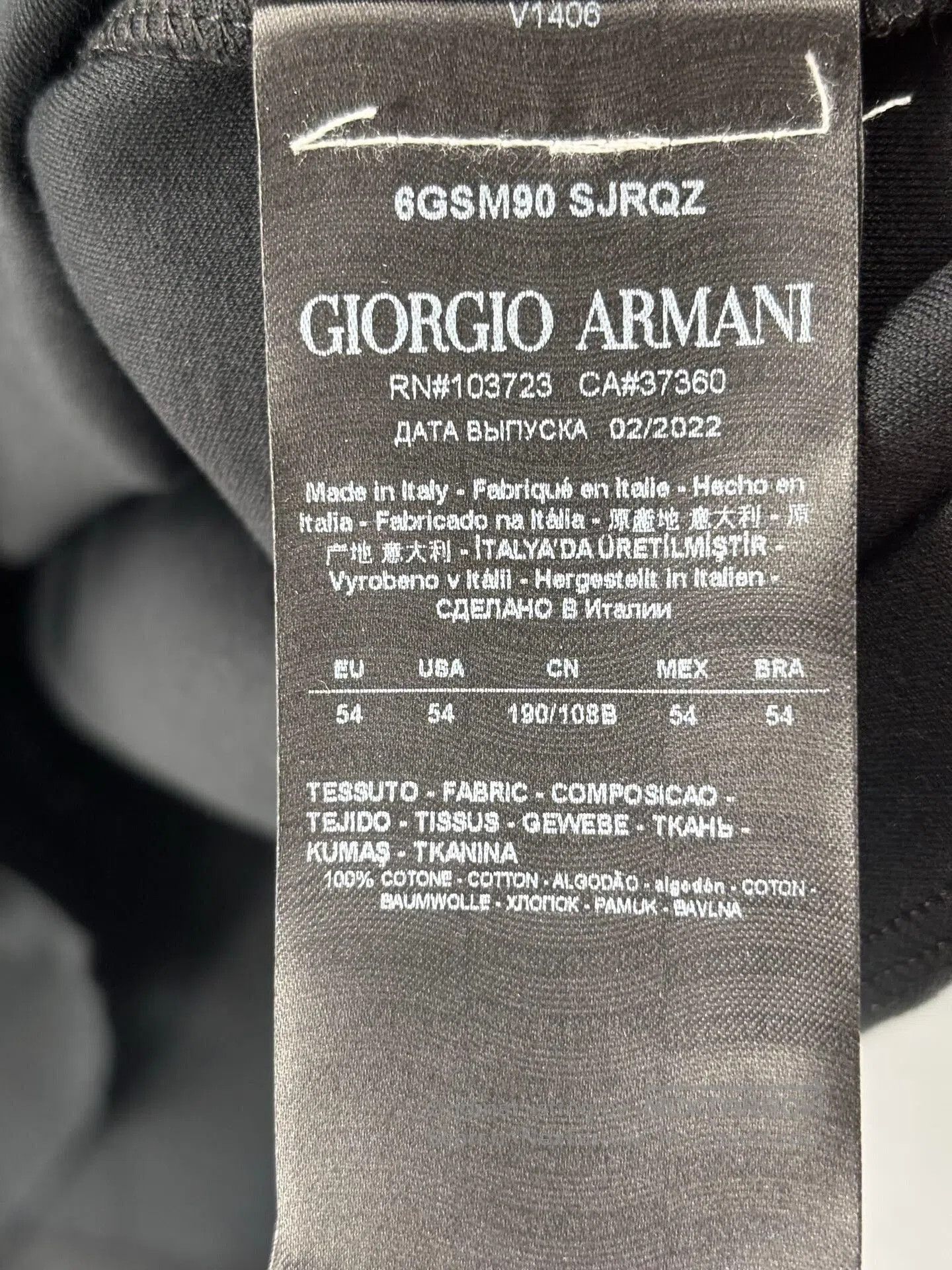 Emporio Armani giorgio armani men's t-shirt in black. Size US L / EU 52-54 / 3 - 5 Thumbnail
