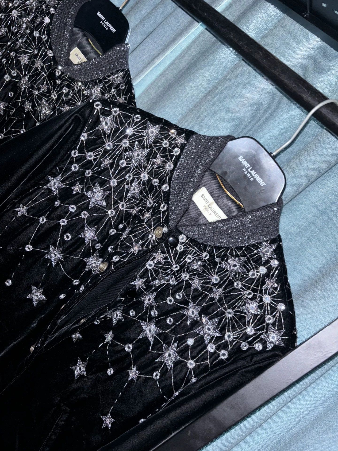 Saint Laurent Paris YSL 2019FW Stardust Rhinestone Jacket Size XXS / US 00 / IT 34 - 3 Thumbnail