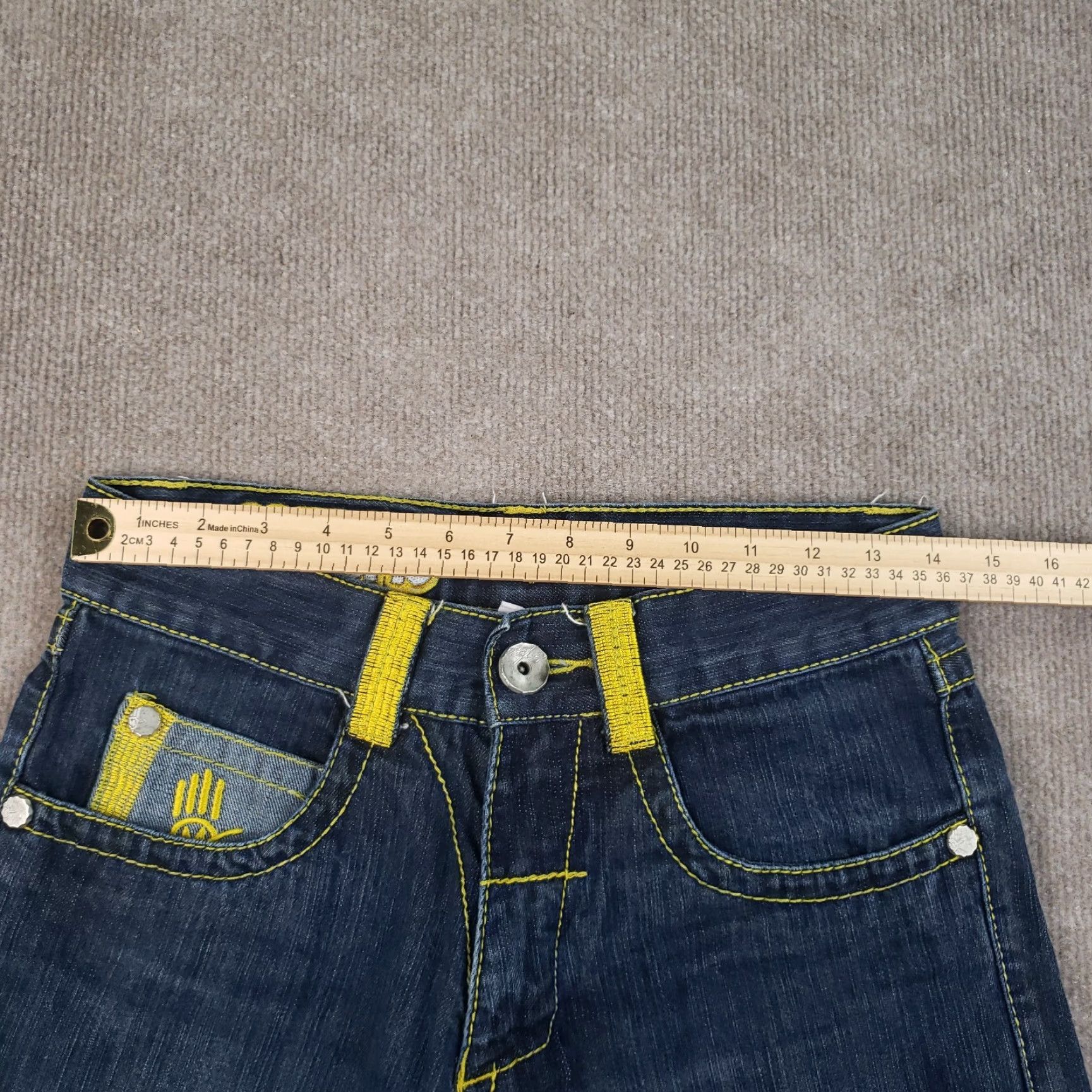 Denime VINTAGE Miskeen Jeans Men 29x31 Denim Blue 90s Grunge Embroidered Pockets Relaxed Straight Jeans Mens Regular Size 29 Size US 29 - 5 Thumbnail