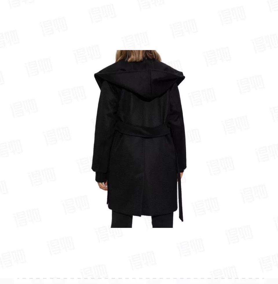 Max Mara Maxmara Women's Black Tailored Overcoat 36 Size XS / US 0-2 / IT 36-38 - 8 Thumbnail