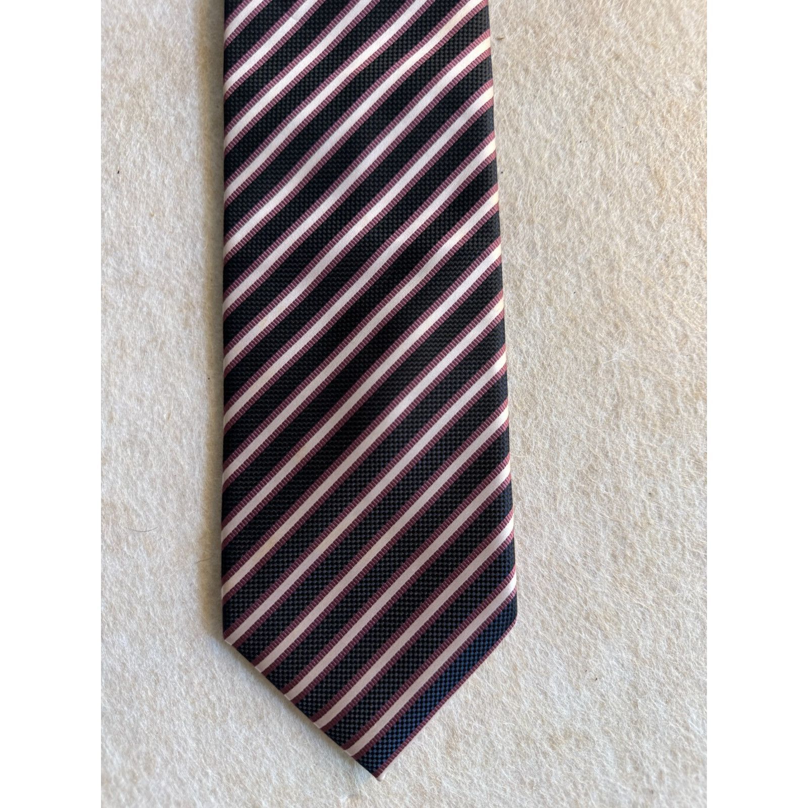 Alexander Julian Alexander Julian Colours Tie Navy Pink Stripe Classic 3.5” Size ONE SIZE - 2 Thumbnail