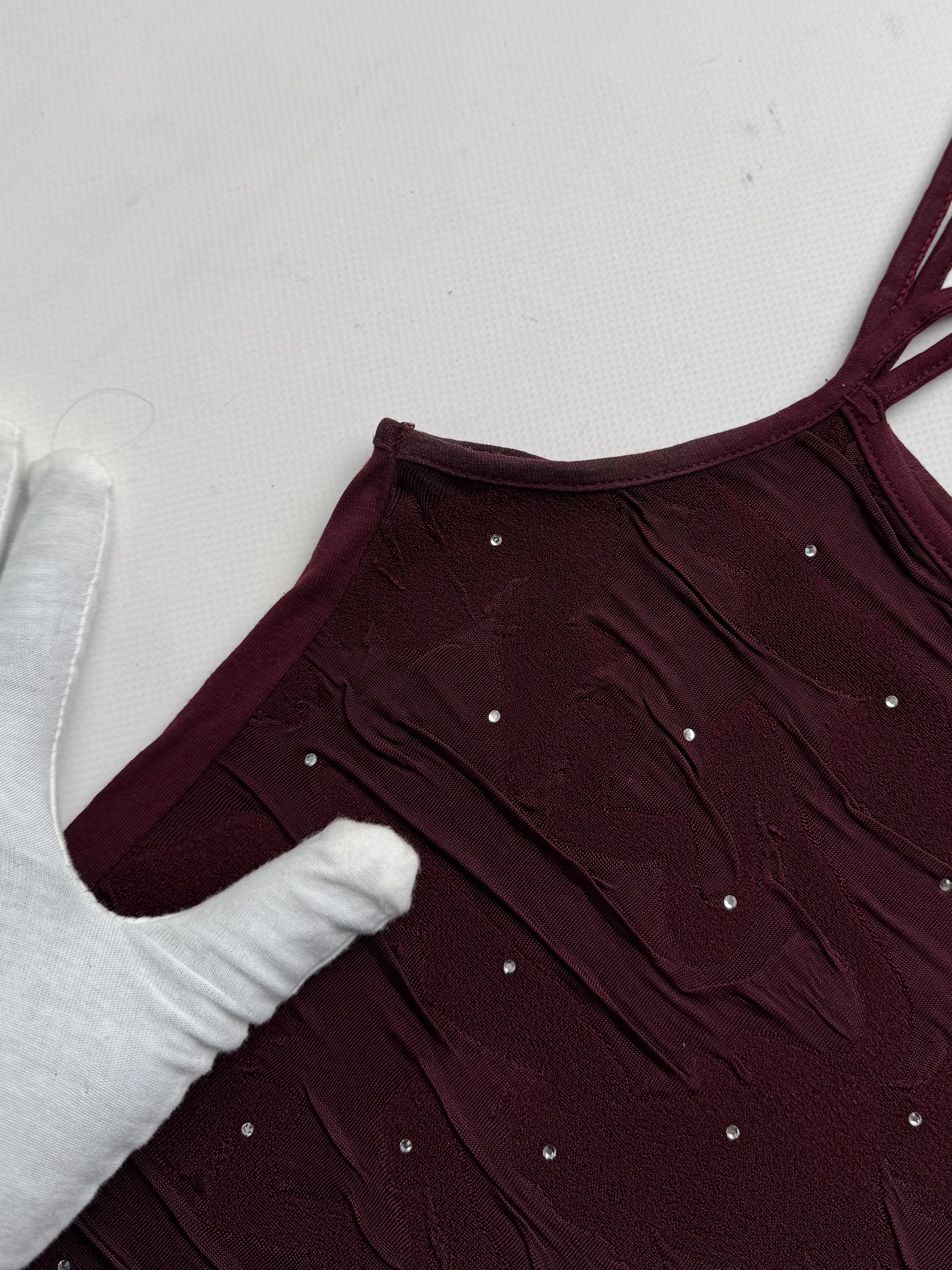Vintage Vintage Cami Top Rhinestone Straps Sleeveless Tank E2 Size XS / US 0-2 / IT 36-38 - 4 Thumbnail