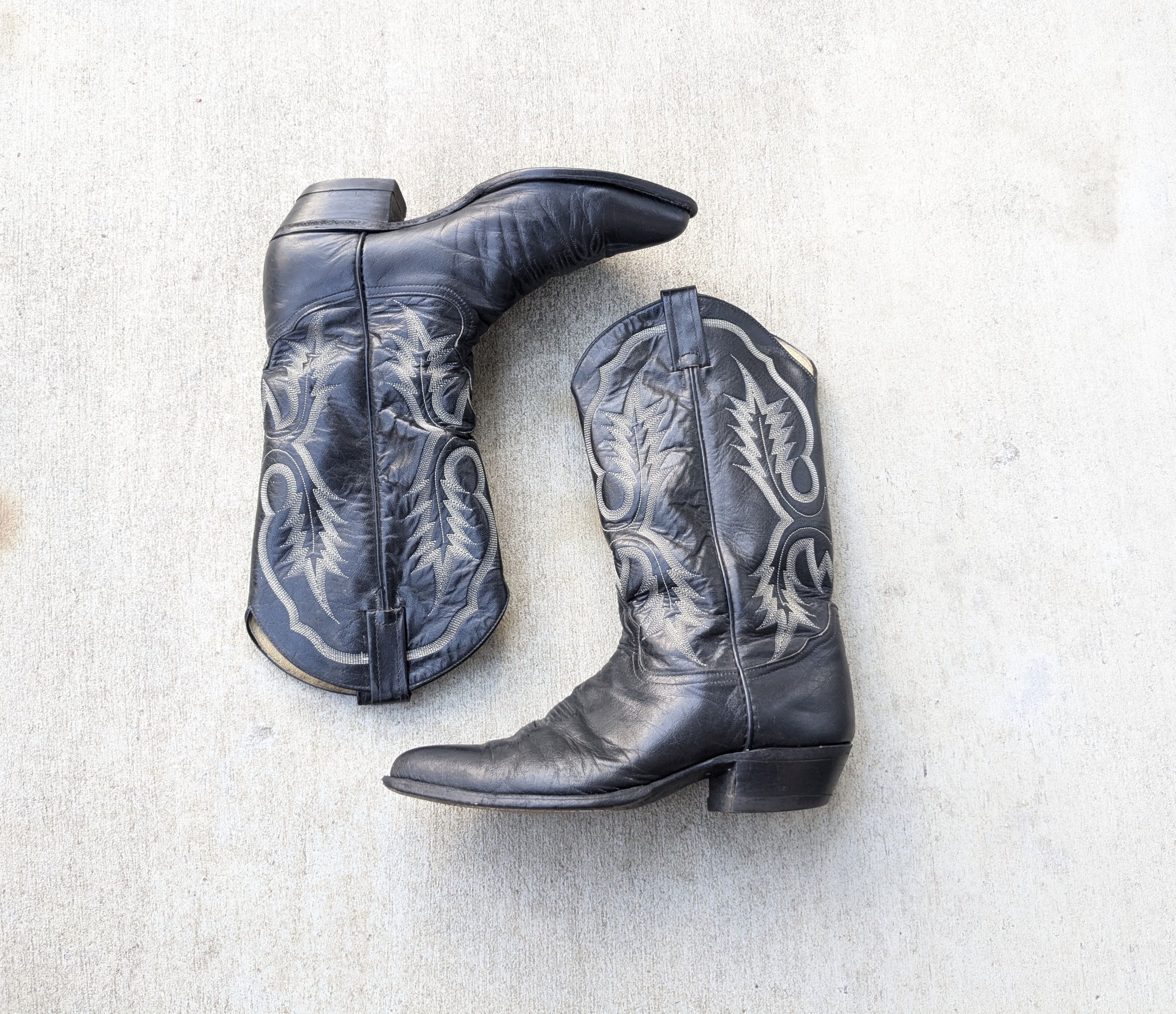 Tony Lama Tony Lama Cowboy Boots Black 9.5 D USA Leather Western Size US 9.5 / EU 42-43 - 1 Thumbnail