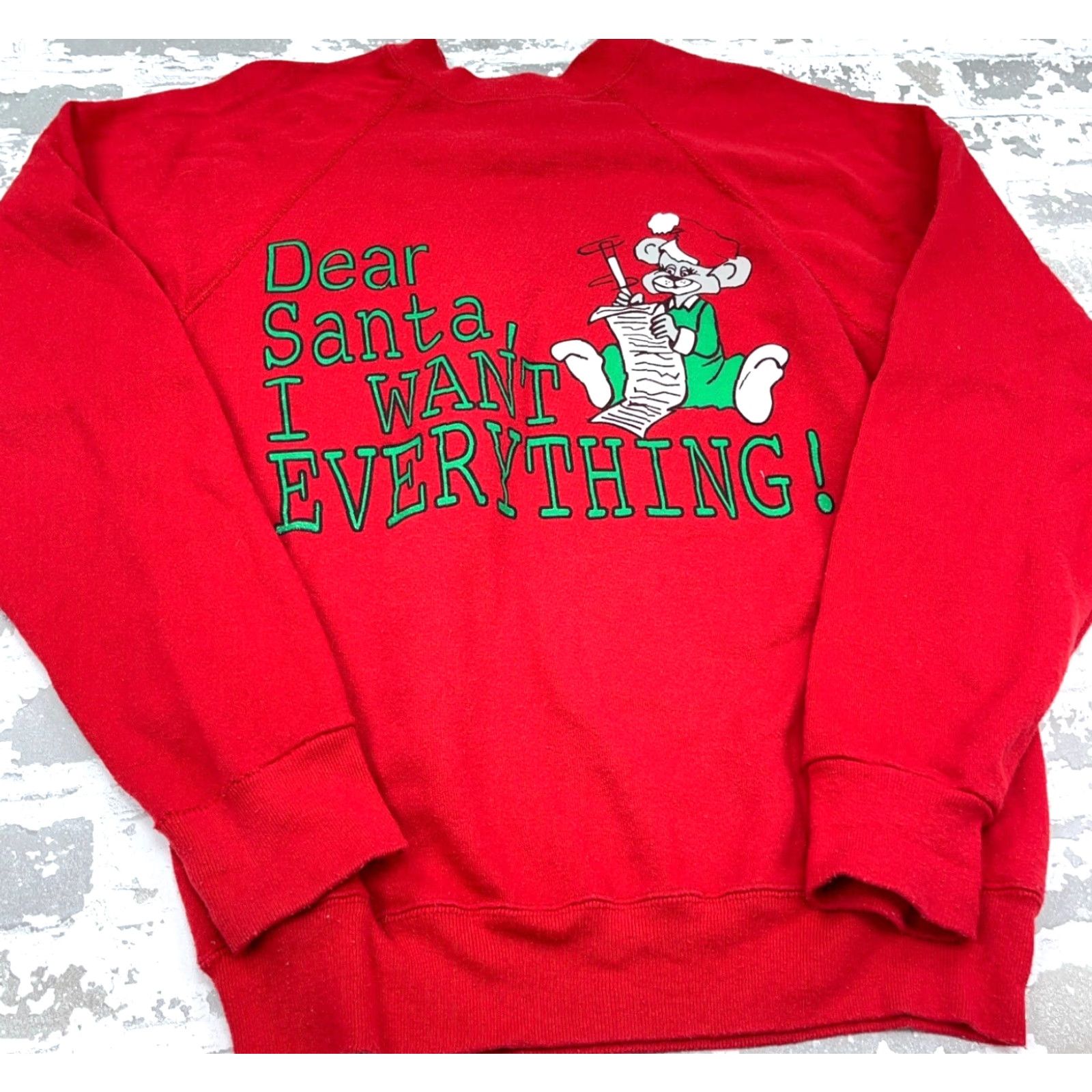 Tultex Vintage Christmas Sweater Women Small Red Crew Neck Sweatshirt USA 90s Holiday Tultex Cotton Cotton Blend Polyester Fleece Logo Size S / US 4 / IT 40 - 3 Thumbnail