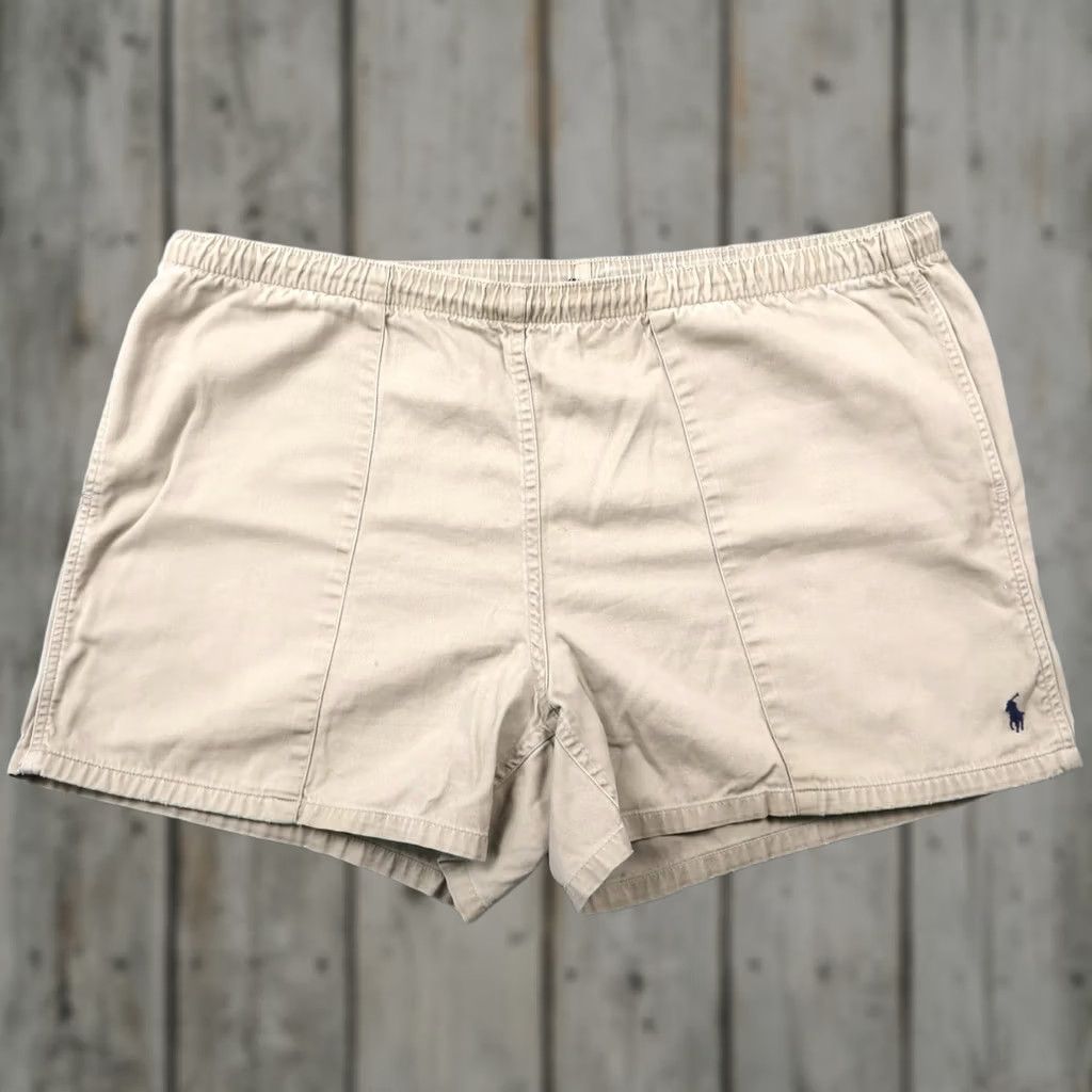 Polo Ralph Lauren VINTAGE Polo Ralph Lauren Drawstring Shorts Mens XL Beige Chino Elastic USA Polo Ralph Lauren Size US XL / EU 56 / 4 - 1 Thumbnail