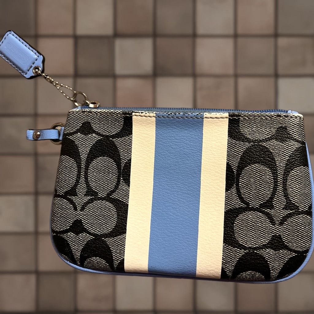 Coach Coach Women’s Leather Wristlet Bag Small Multicolor Logo Pouch Credit Card Organizer Size ONE SIZE - 1 Thumbnail