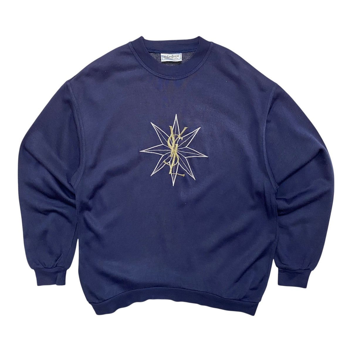 Yves Saint Laurent Vintage 90s YSL Sweatshirt Light Cotton Made in Italy Size US S / EU 44-46 / 1 - 1 Thumbnail