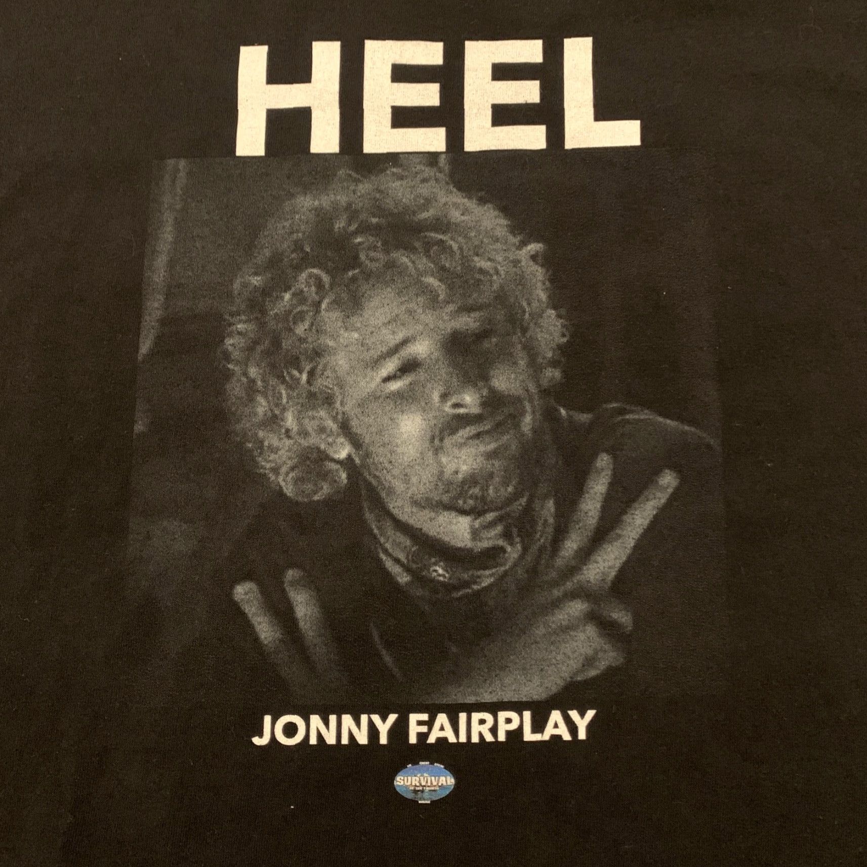 Gildan VINTAGE Jonny Fairplay Survivor T-Shirt Gildan Adult XL Black Rare Pearl Island Mens Size US XL / EU 56 / 4 - 2 Thumbnail