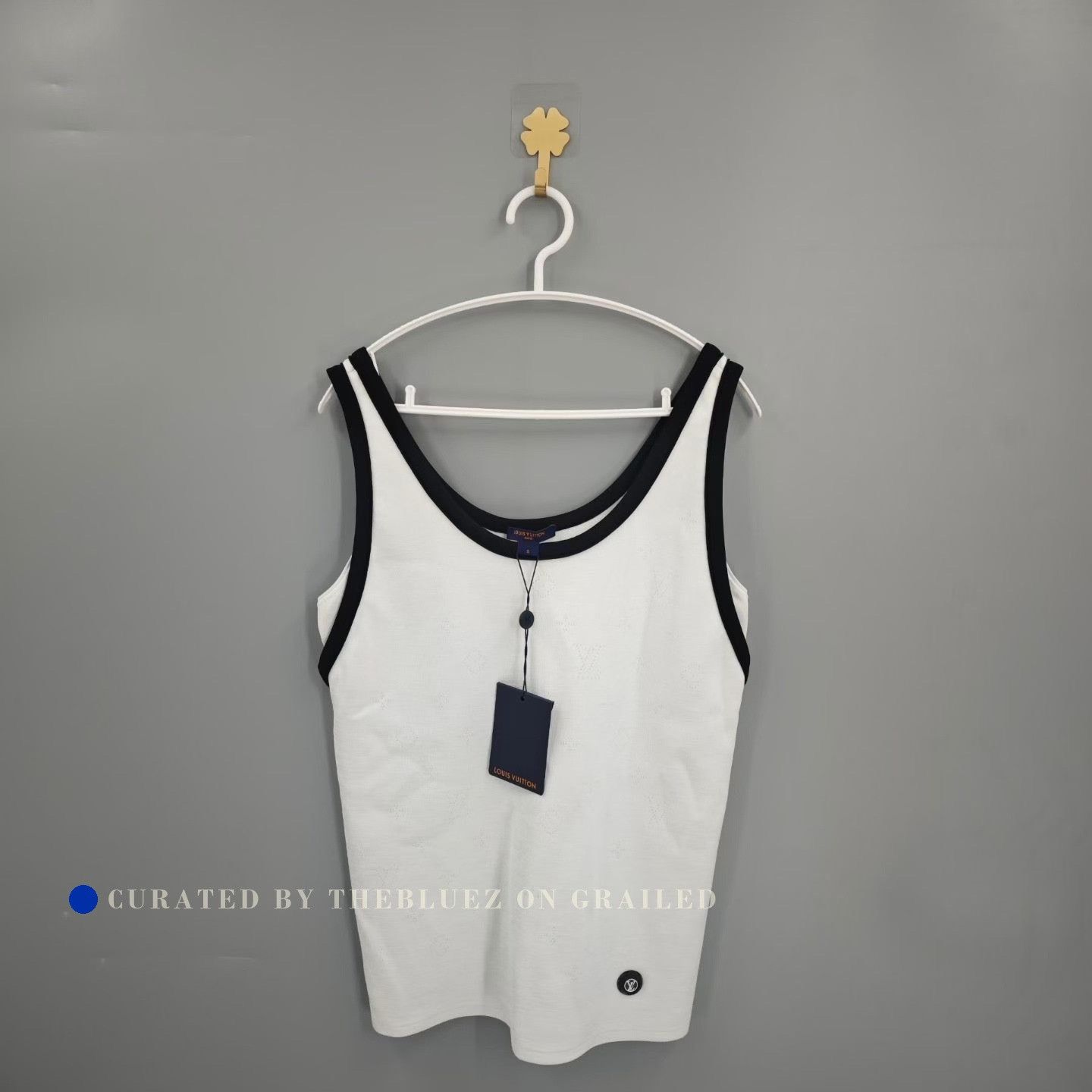 Louis Vuitton Louis Vuitton White Hollow-Out All-Over Print Tank Size S / US 4 / IT 40 - 1 Thumbnail