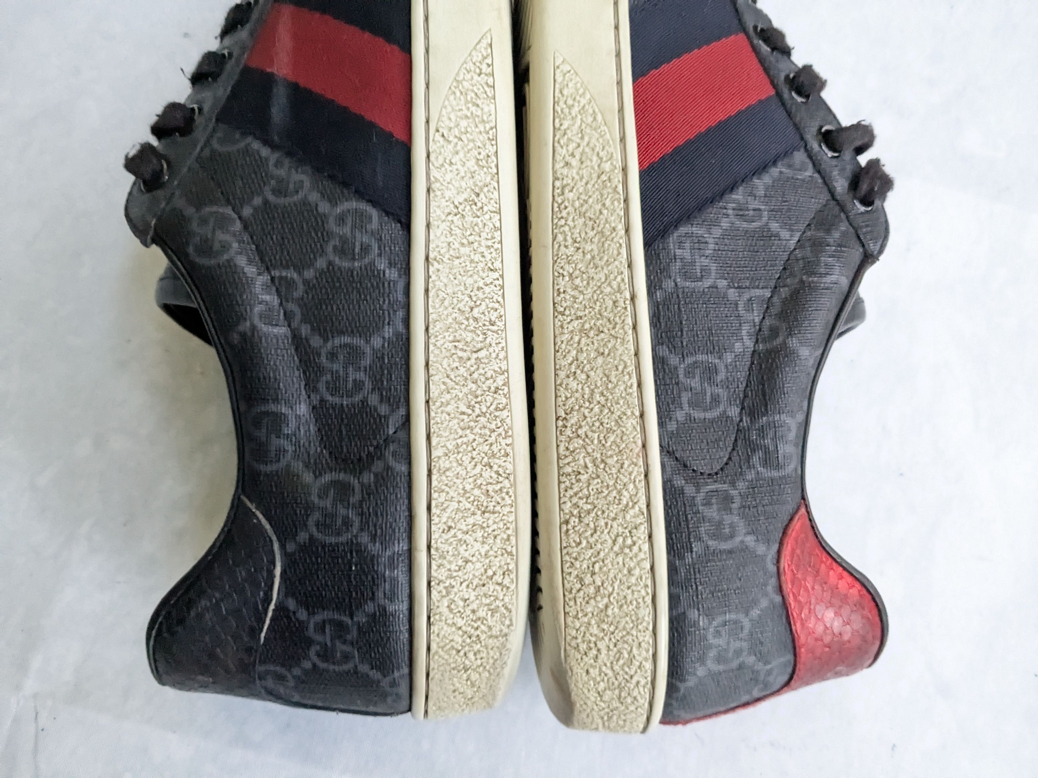 Gucci Gucci Ace GG Monogram Sneakers Black 9 Logo Size US 9 / EU 42 - 9 Thumbnail