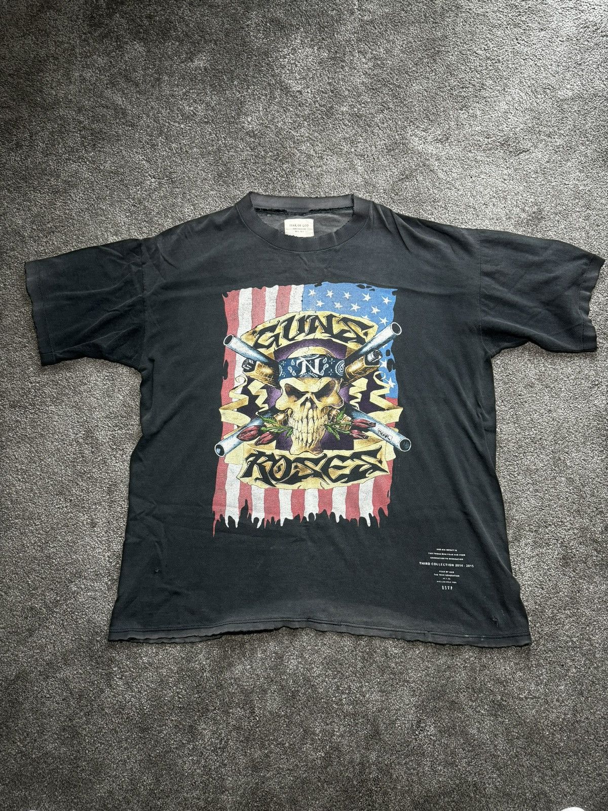 image of Fear Of God X Rsvp 1992 1 Of 1 Guns &rose Vintage Tee in Vintage Black, Men's (Size XL)