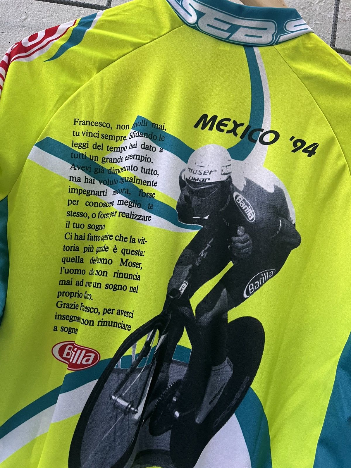 Vintage SEB Vintage Bicycle italian Jersey Francesco Moser Size US XXL / EU 58 / 5 - 9 Thumbnail