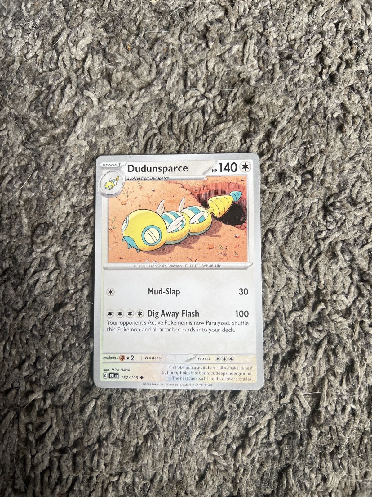 Pokemon 2023 Pokémon Dundunsparce Stage 1 Card Size ONE SIZE - 1 Thumbnail
