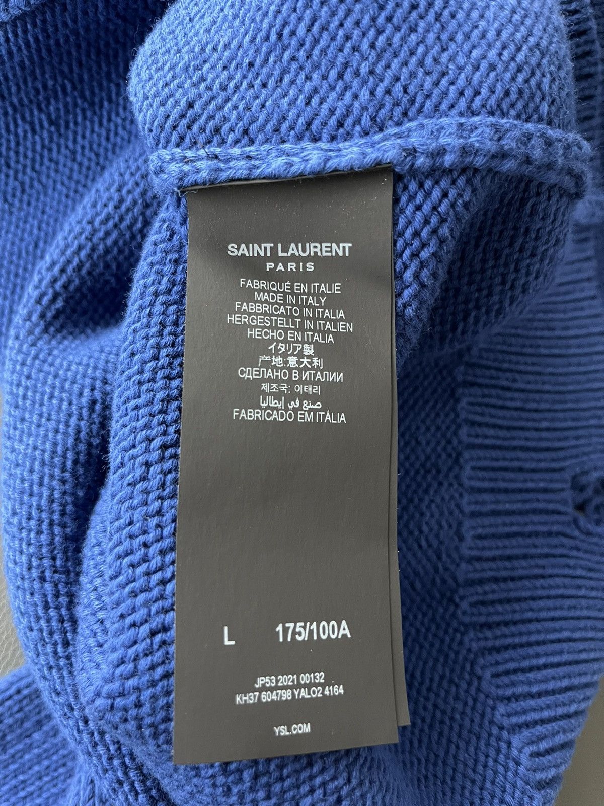 Saint Laurent Paris Super Runway Saint Laurent Sweater Distressed Size US L / EU 52-54 / 3 - 8 Thumbnail