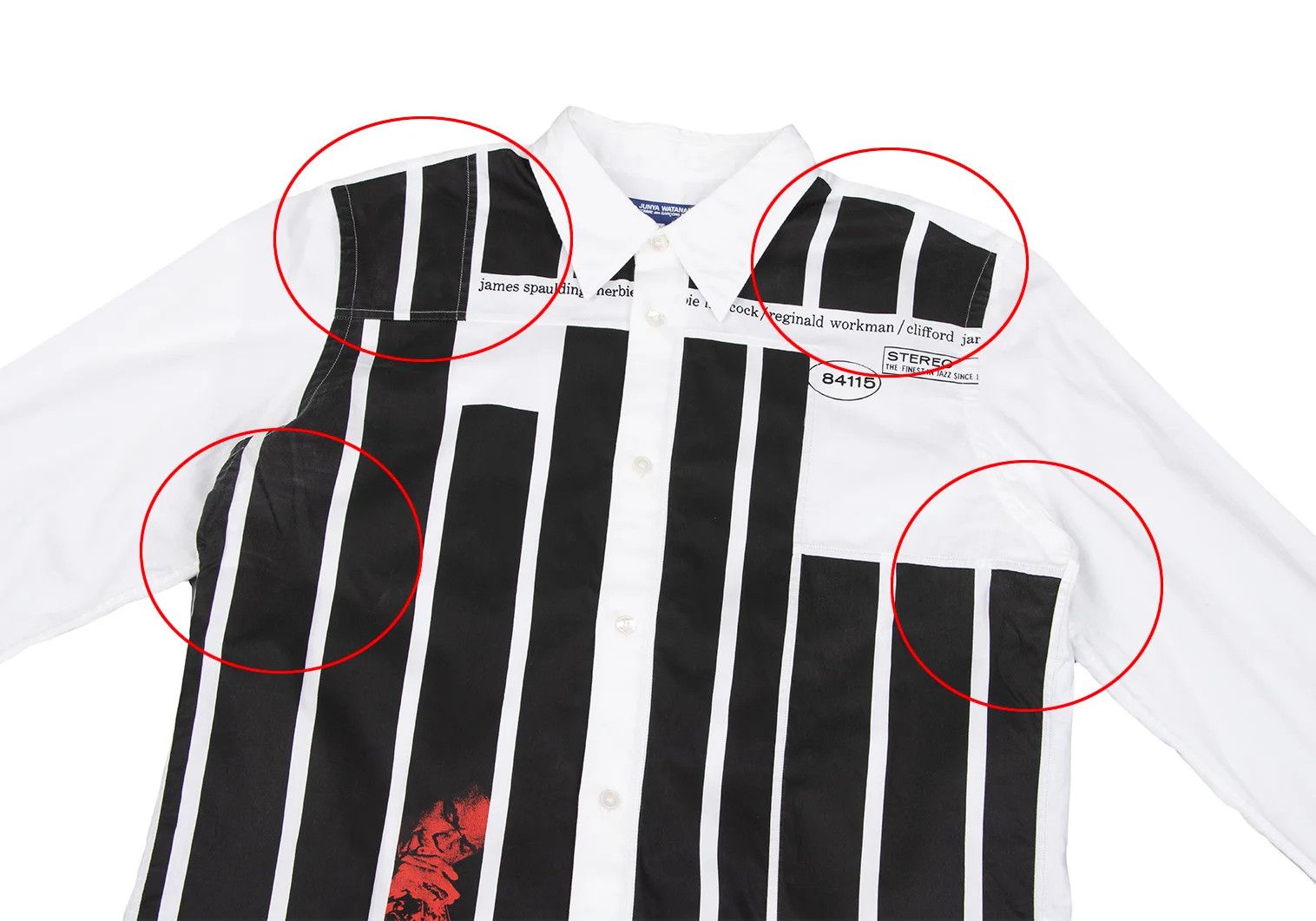 Junya Watanabe Jazz Label Print Long Sleeve Shirt in Black and White Size US M / EU 48-50 / 2 - 2 Thumbnail