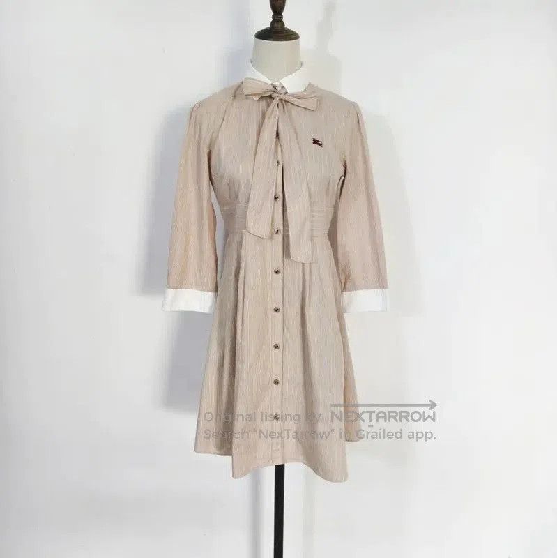 Burberry Burberry Beige Striped Cotton Dress for Spring. Size M / US 6-8 / IT 42-44 - 1 Thumbnail