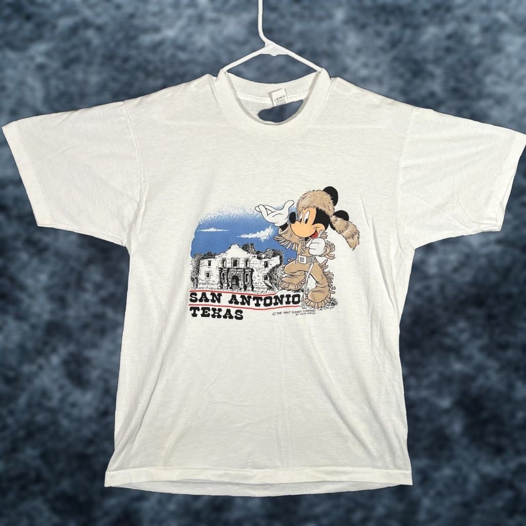 Velva Sheen VINTAGE Velva Sheen Mickey Mouse T-Shirt Adult XL White Crew Neck Short Sleeve Cotton Blend Men Disney Graphic 90s Merch Boys ? Size US XL / EU 56 / 4 - 1 Thumbnail