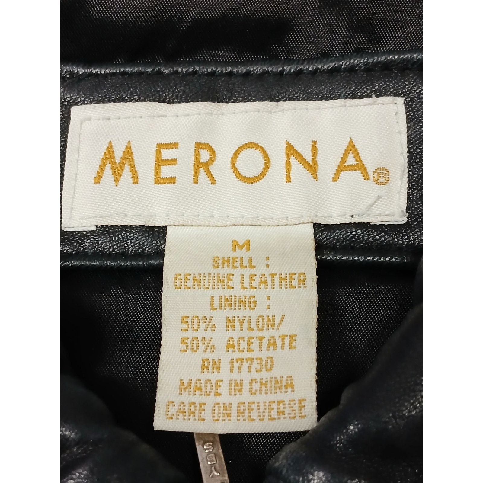 Merona Merona (Medium) Women's Black Genuine Leather Zip Jacket Size M / US 6-8 / IT 42-44 - 7 Thumbnail