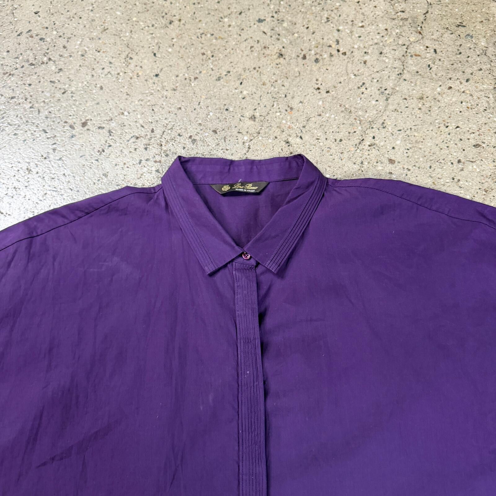 Loro Piana Loro Piana Short Sleeve Pleated Button Up Shirt Size US S / EU 44-46 / 1 - 2 Thumbnail