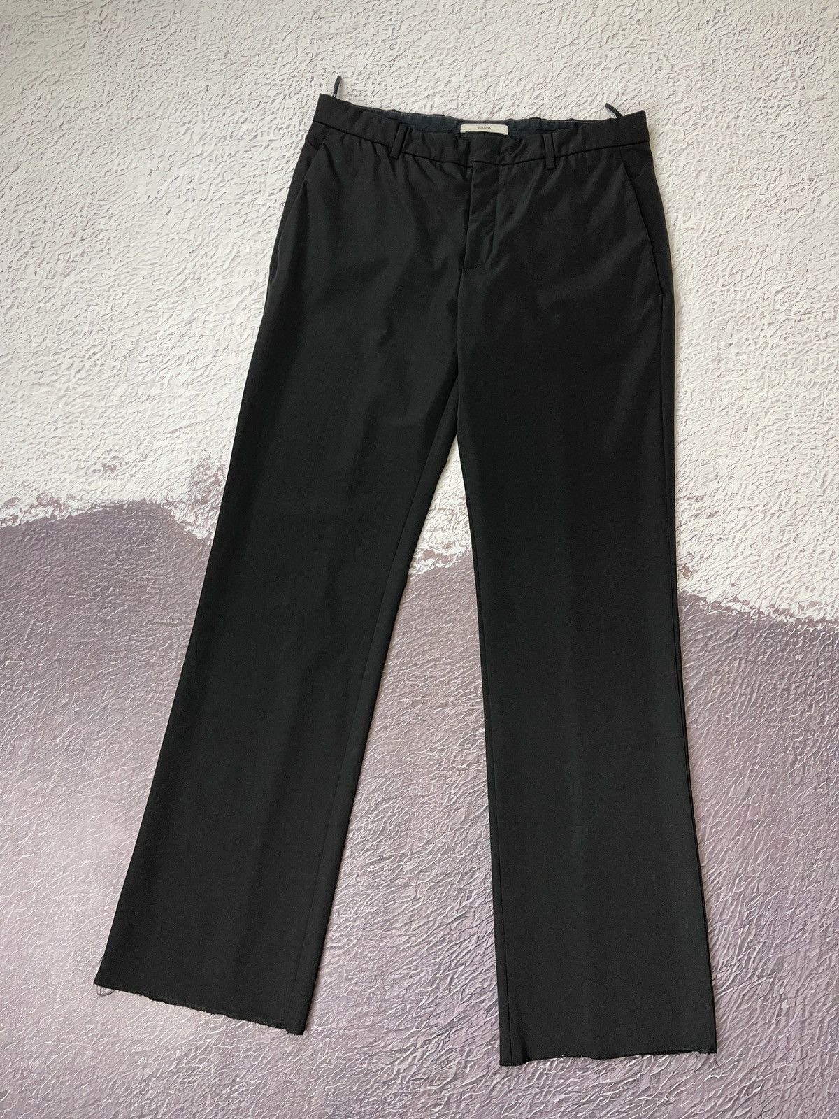 スーツ Archive PRADA Flared slacks black Prada × Vintage Vintage Prada Classic Black Cotton Flared