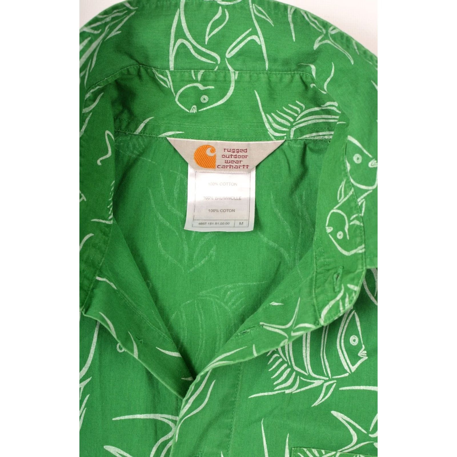 Carhartt Carhartt Hawaiian Fish Print Short Sleeve Button Shirt M Men Green Hawaii Fish Print Button-Up Shirt M Mens Size US M / EU 48-50 / 2 - 2 Thumbnail