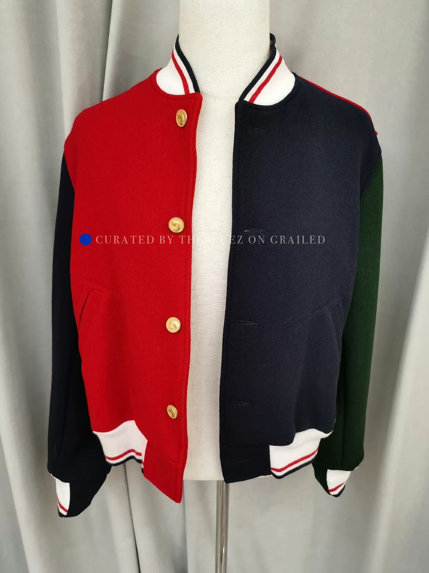 Thom Browne Color-Blocked Varsity Jacket in Multi Size US S / EU 44-46 / 1 - 1 Thumbnail
