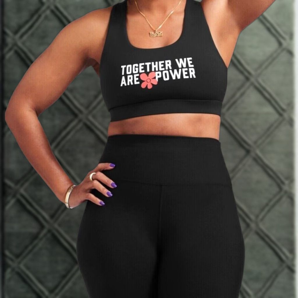 Vintage PELOTON Sports Bra Together We Are Power Womens Black 3X NWT Advance Sophia Adjustable Padded Racerback High Support Size ONE SIZE - 1 Thumbnail