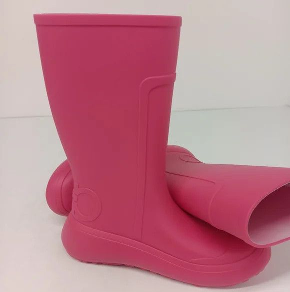 Salvatore Ferragamo Ferragamo Women's Gancini Detail Pink Rain Boots - Size 9 Size US 9 / IT 39 - 6 Thumbnail