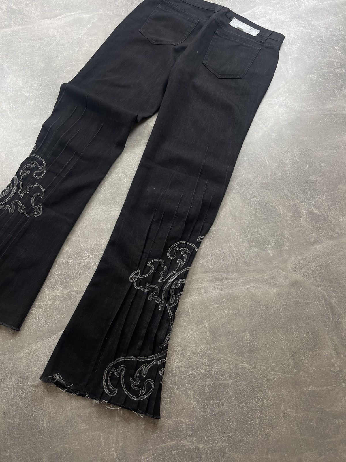 Iceberg Iceberg Jeans Black Denim Pants Embroidered Flare Y2K Size 30" / US 8 / IT 44 - 4 Thumbnail
