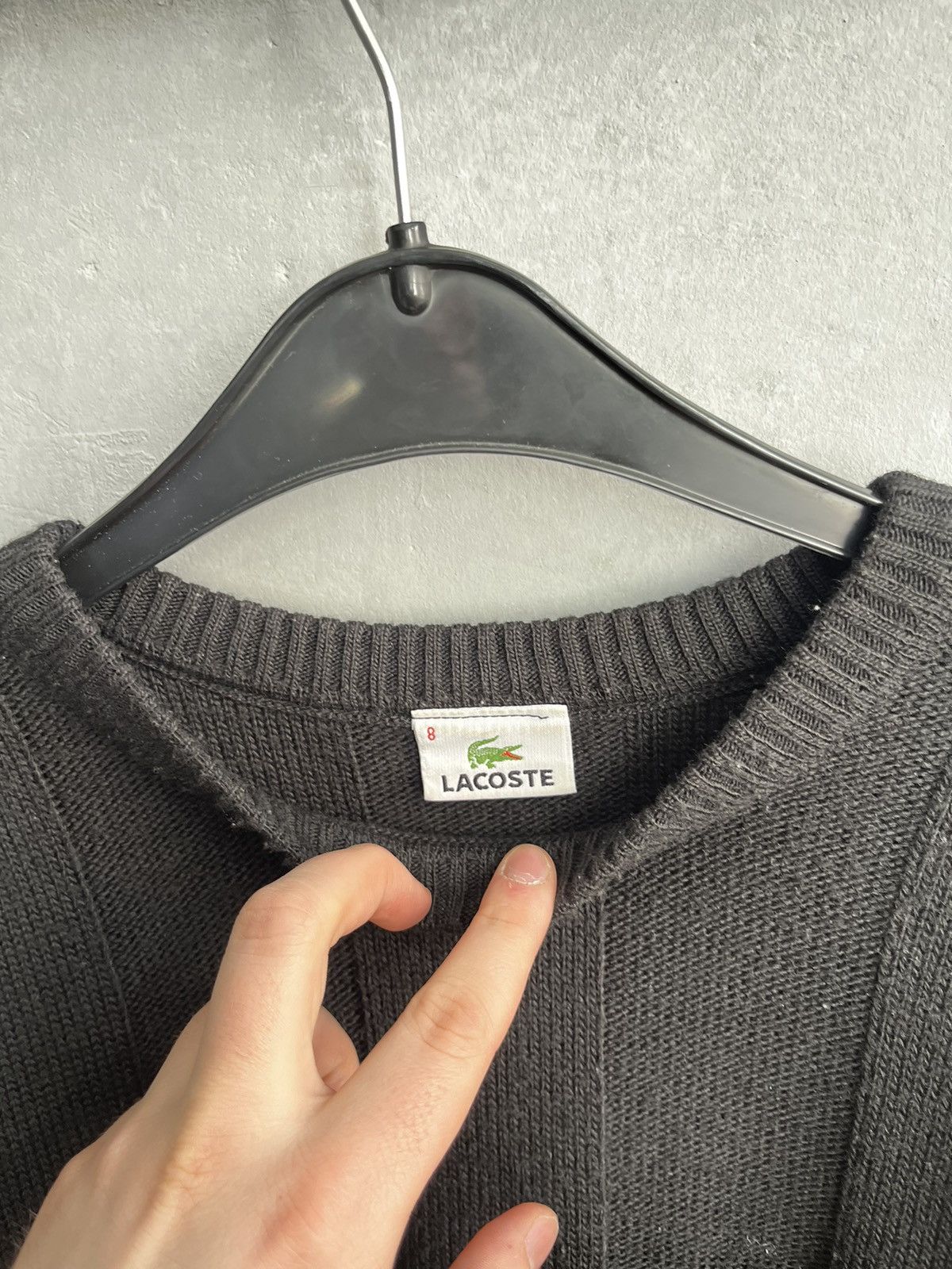 Lacoste × Vintage Lacoste black knit sweater vintage Size US XL / EU 56 / 4 - 4 Thumbnail