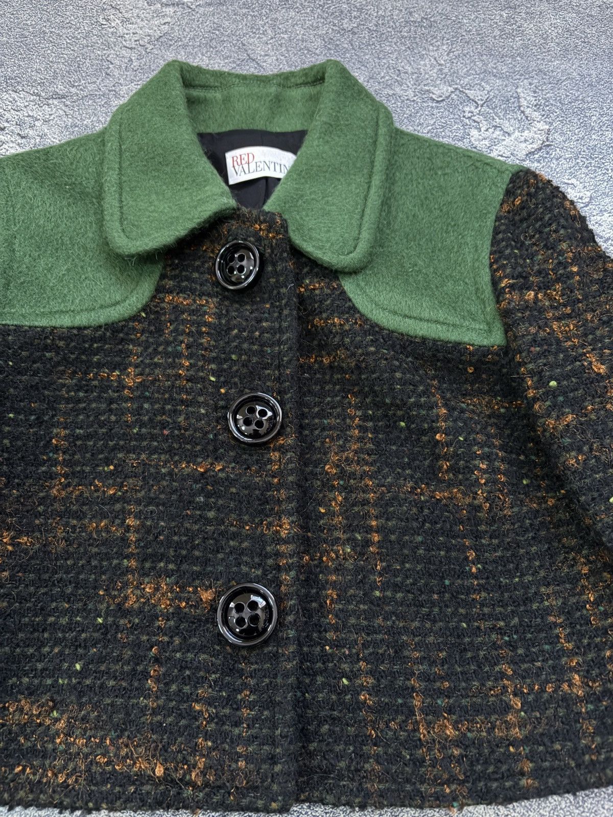 RED Valentino Red Valentino Green Tweed Cropped Jacket IT 40 Size S / US 4 / IT 40 - 6 Thumbnail