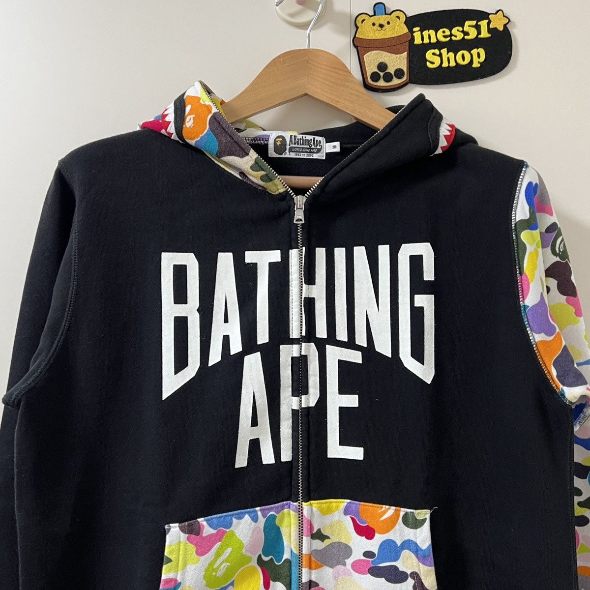 Bape Bape WGM Multi Camo Shark Zip Up Hoodie Size US M / EU 48-50 / 2 - 4 Thumbnail
