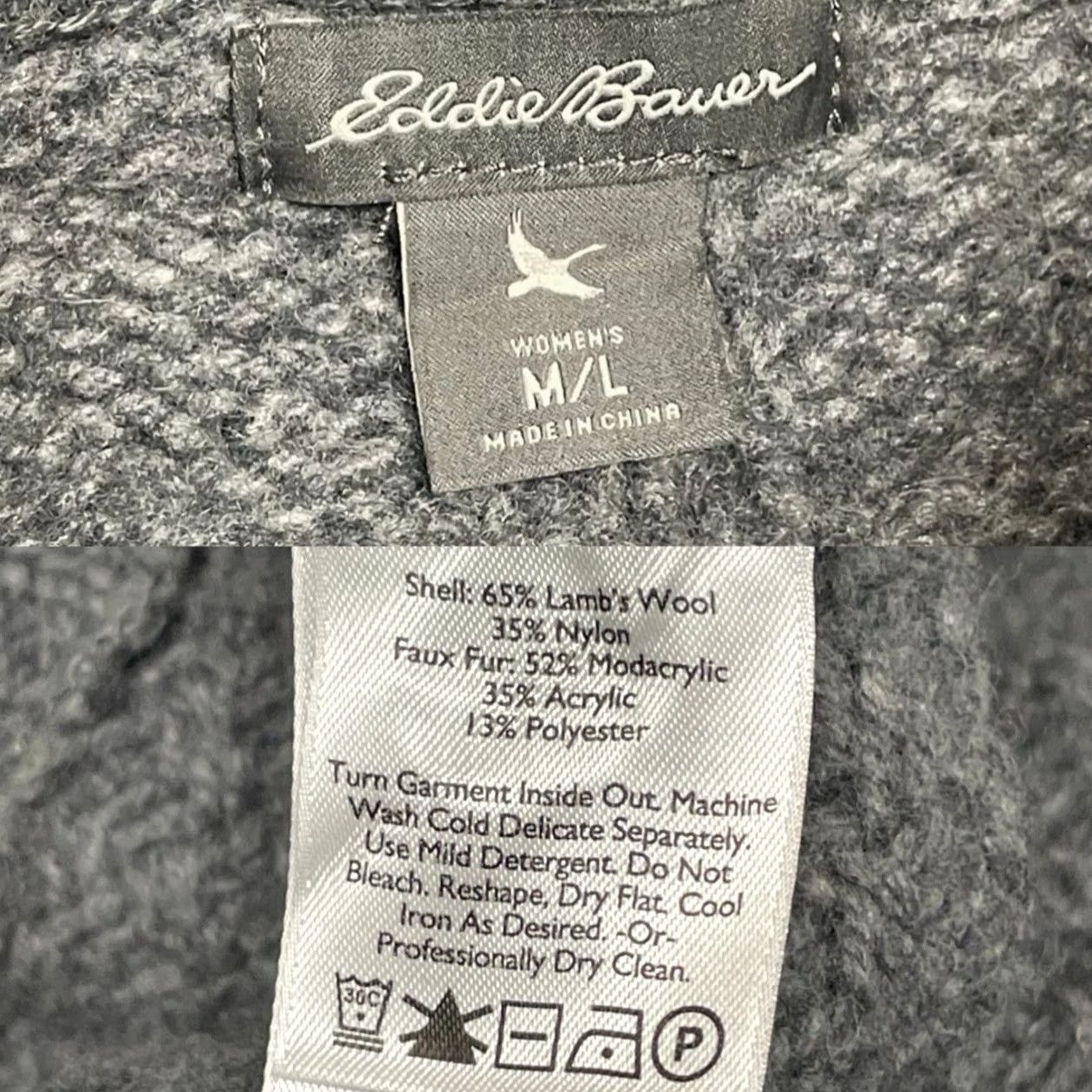 Eddie Bauer Eddie Bauer Sweater Womens M Gray Women Cable Fable Knit Faux Fur Hooded Poncho Size M / US 6-8 / IT 42-44 - 3 Thumbnail