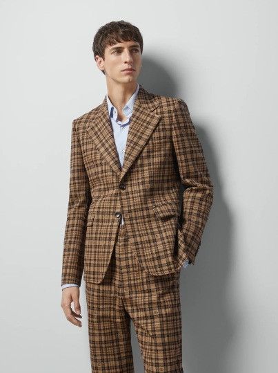 Gucci o1mt1gz0525 Double G Check Wool Jacket in Multicolor Size US M / EU 48-50 / 2 - 5 Thumbnail