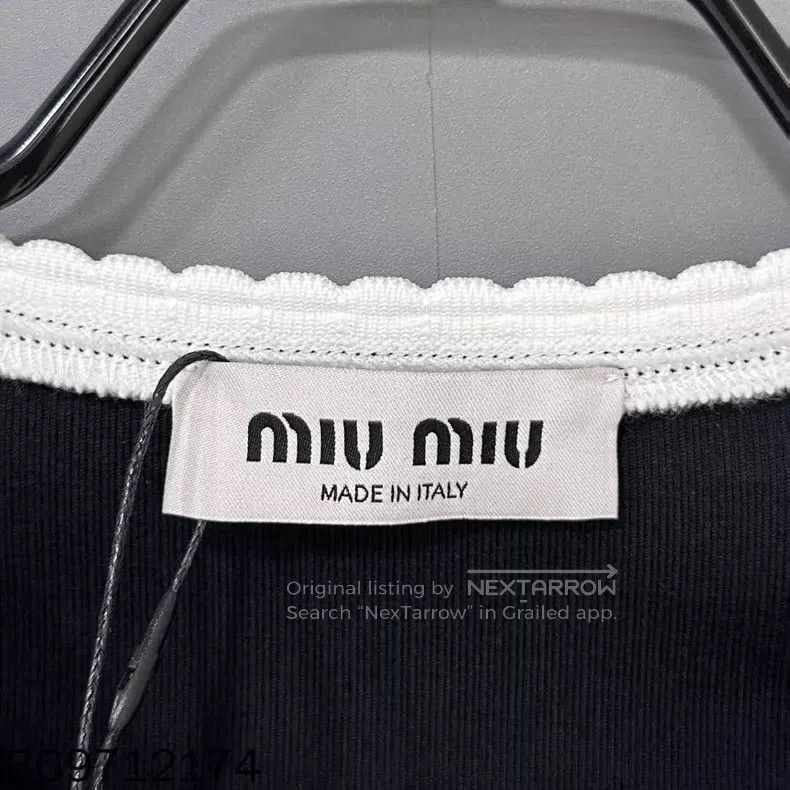 Miu Miu Miu Miu Size S Black lace logo short sleeves Size S / US 4 / IT 40 - 2 Thumbnail