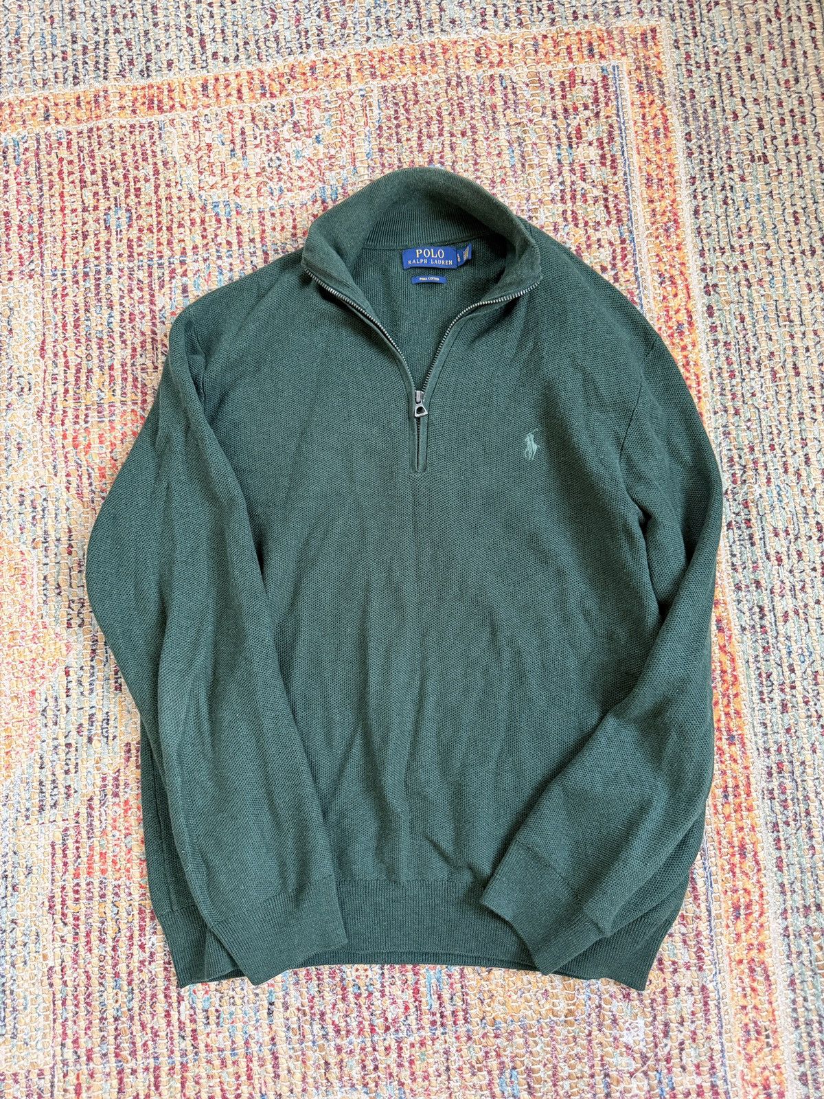 Polo Ralph Lauren Green Polo Ralph Lauren Quarter Zip Size US L / EU 52-54 / 3 - 1 Thumbnail