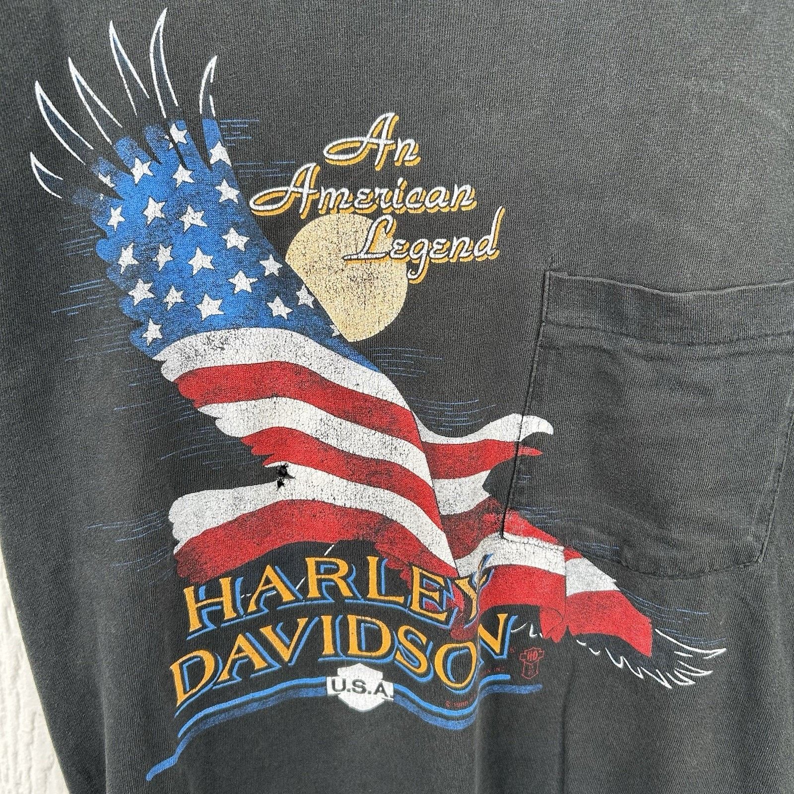 Harley Davidson 1989 Harley Davidson Eagle 3D Emblem “black” Tee Size M Size US M / EU 48-50 / 2 - 3 Thumbnail