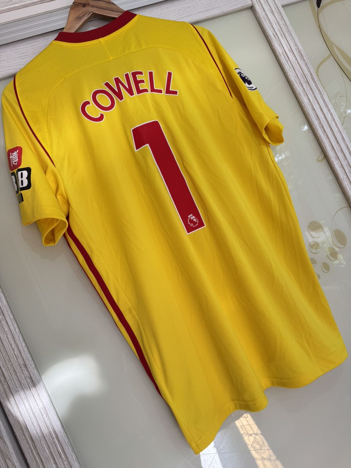Adidas Cowell #1 Watford 2017-2018 Home Soccer Jersey Football Kit Size US L / EU 52-54 / 3 - 6 Thumbnail