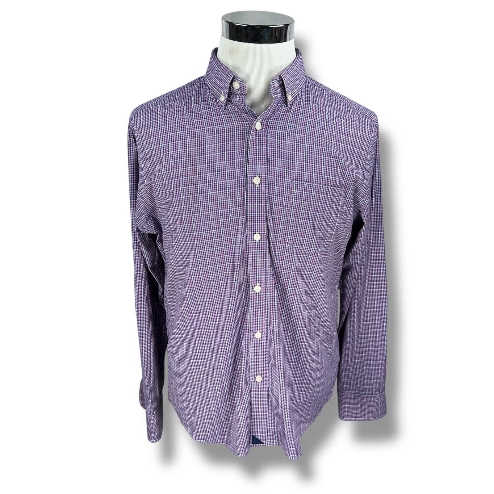 UNTUCKit Untuckit Shirt Men’s Large Red White Blue Check Long Sleeve Size US L / EU 52-54 / 3 - 1 Thumbnail