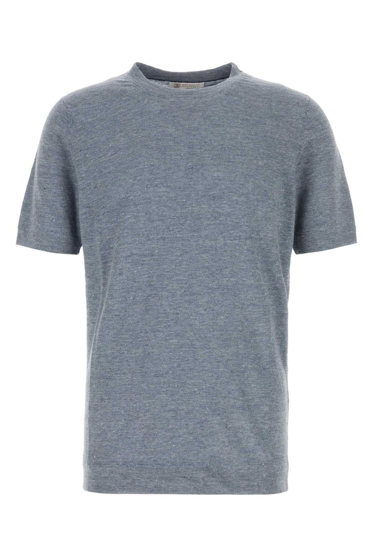 Brunello Cucinelli Melange Air Force Blue Linen Blend Sweater Size US L / EU 52-54 / 3 - 1 Thumbnail