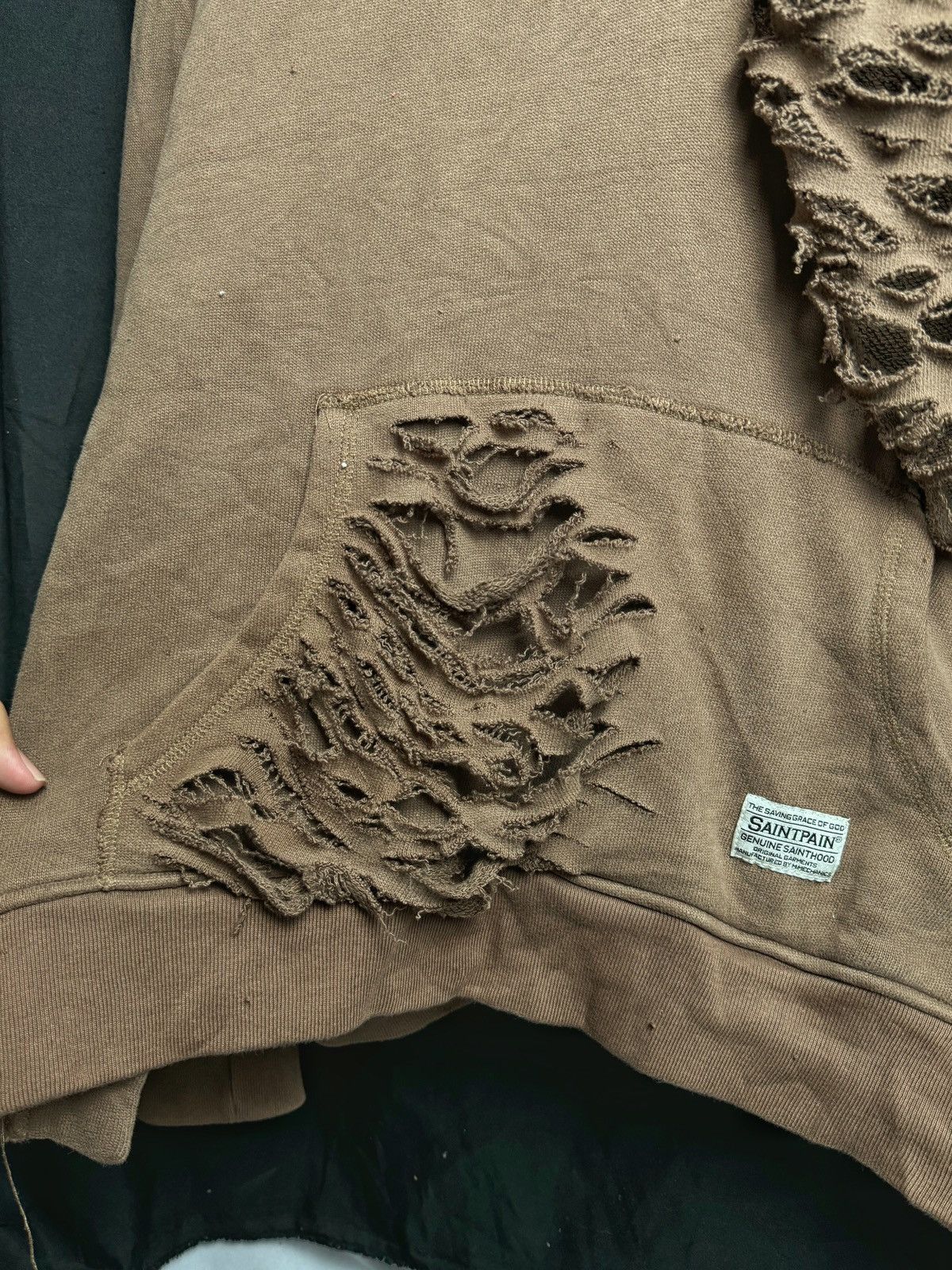 If Six Was Nine × Japanese Brand × Le Grande Bleu (L.G.B.) Distressed Saintpain Brown Hoodie full Zipper Ifsix lgb Size US L / EU 52-54 / 3 - 6 Thumbnail