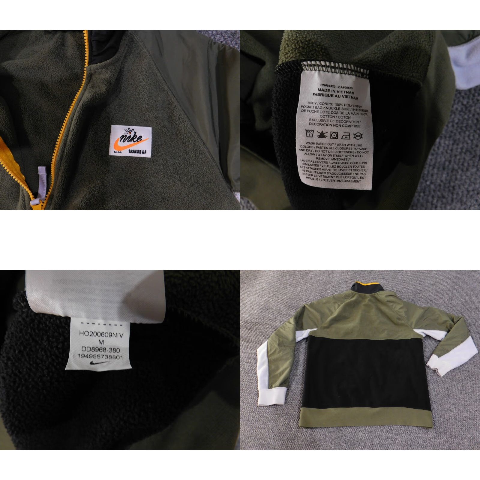 Nike Nike Sweatshirt Men M Pullover Half Zip Fleece Olive Green 1/4 Zip Pockets All Seasons Outdoor DD8968-380 Sportswear Vintage No Size US M / EU 48-50 / 2 - 8 Thumbnail