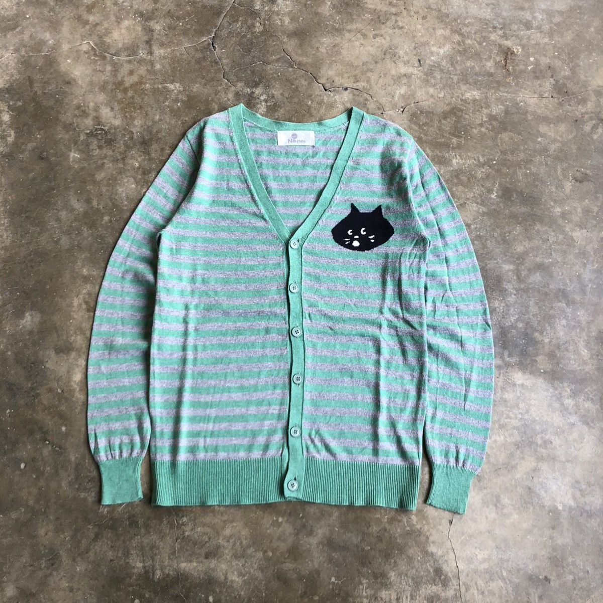 Ne-Net Vintage Issey Miyake Ne-Net Cat Logo Stripe Cardigan Size US S / EU 44-46 / 1 - 1 Thumbnail