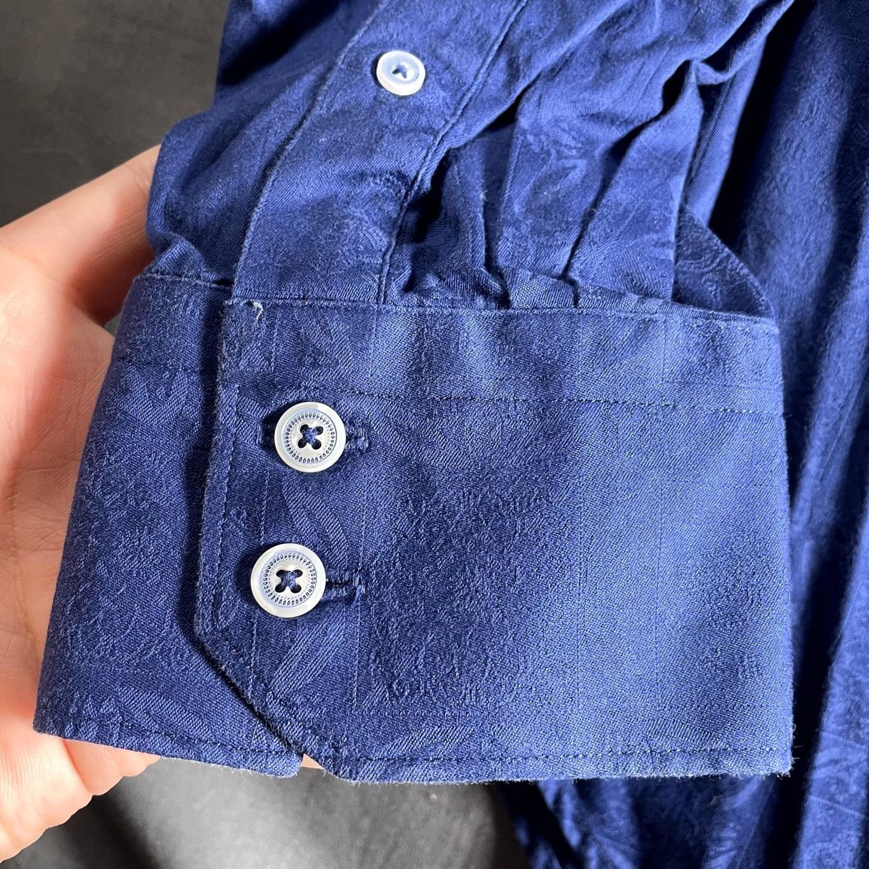 Robert Graham Robert Graham Shirt Mens XL Blue Classic Fit Jacquard Flip Cuff Button Down Size US XL / EU 56 / 4 - 3 Thumbnail