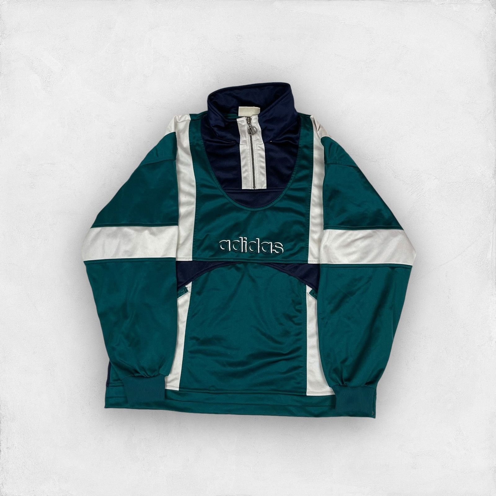 Adidas × Vintage Vintage Adidas Men's Multi Quarter Zip Track Jacket Large Size US L / EU 52-54 / 3 - 1 Thumbnail