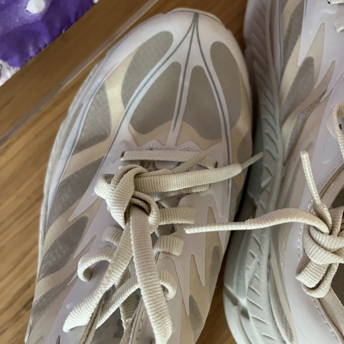 Hoka × Satisfy 🌊 SAMPLE UNRELEASED Satisfy Hoka Mafate 4 Lite STSFY Bone Size US 6 / EU 39 - 8 Thumbnail