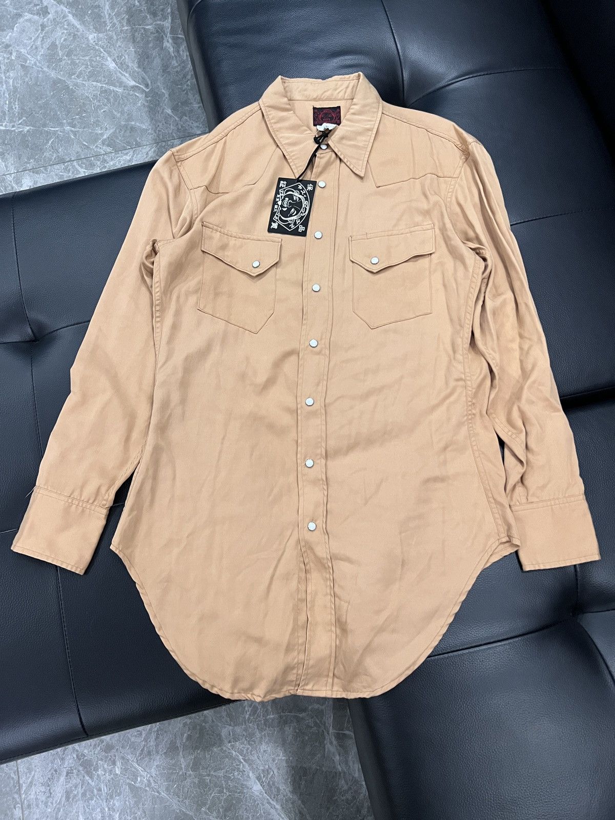 Evisu Turquoise Snap Button Shirt