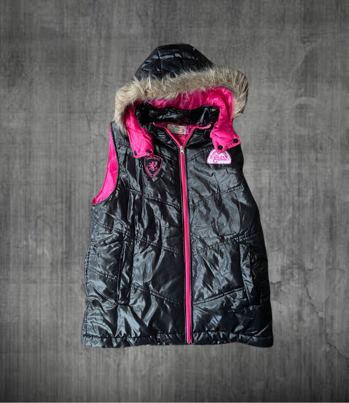 Japanese Brand 2000s Japanese archive vkei fur patch zip puffer vest Size US L / EU 52-54 / 3 - 1 Thumbnail