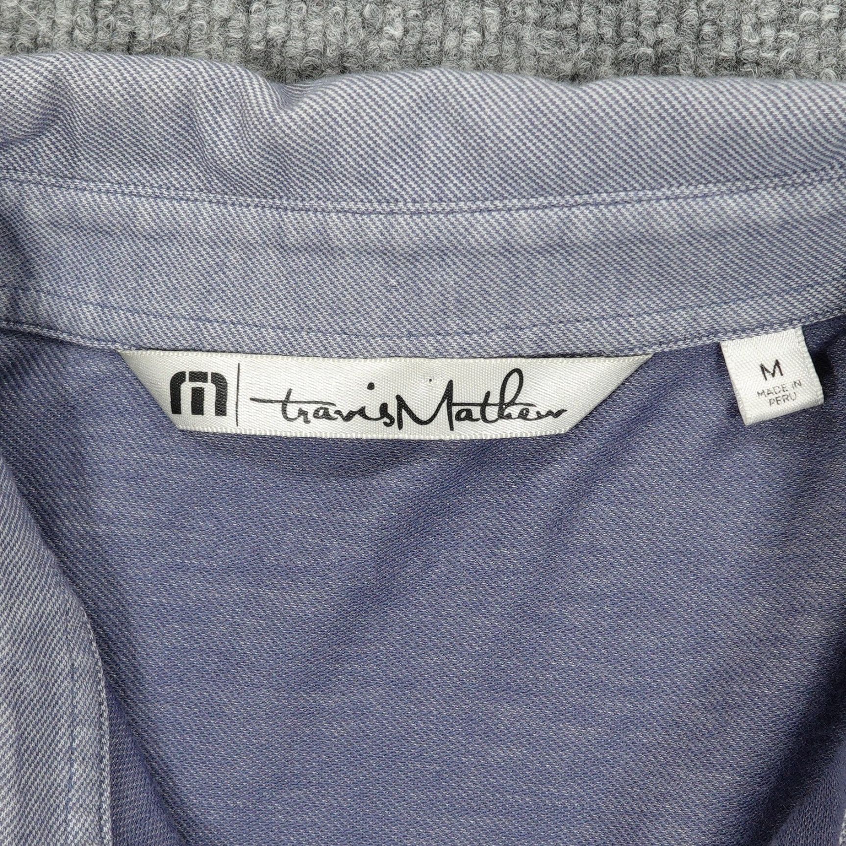 TravisMathew Travis Mathew Polo Shirt Men M Gray Striped Pocket Golf Performance Stretch Size US M / EU 48-50 / 2 - 3 Thumbnail