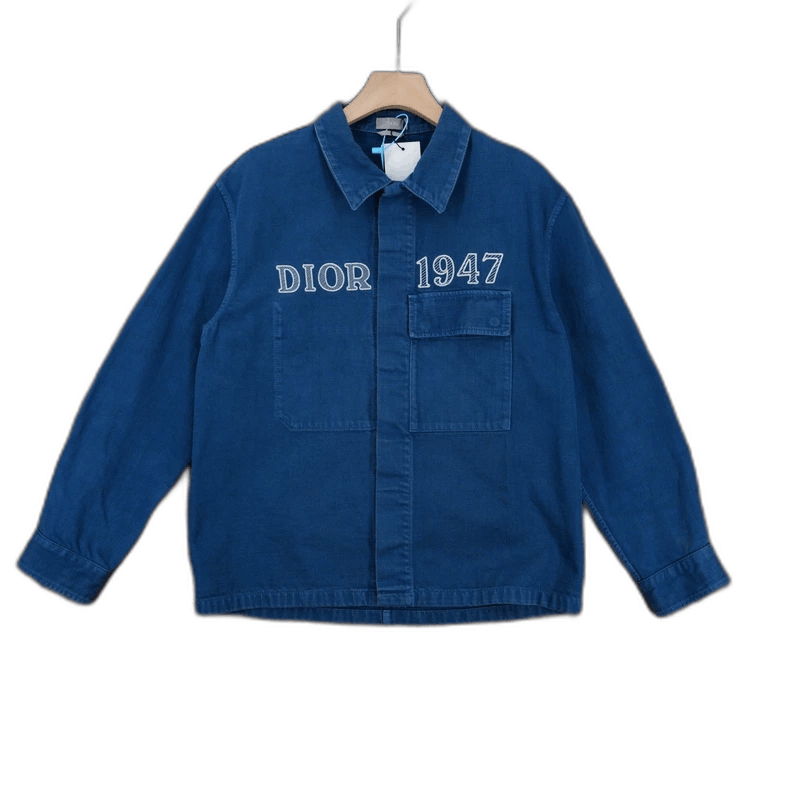 Dior Dior 1947 Embroidered Logo Jacket in Blue Size US L / EU 52-54 / 3 - 1 Thumbnail